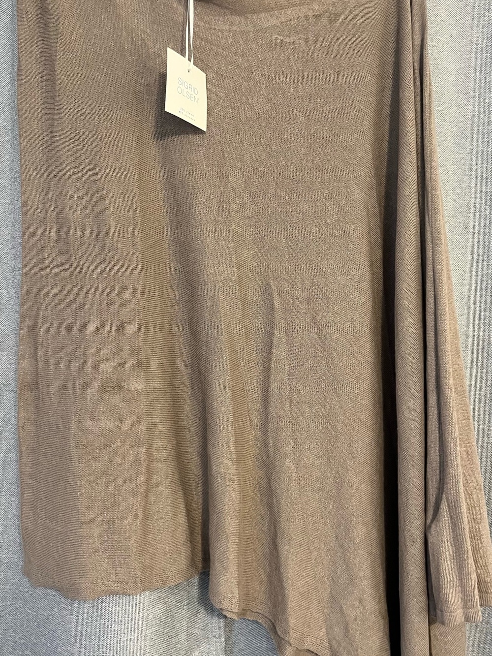 Sigrid Olsen Taupe Knit Poncho Sweater